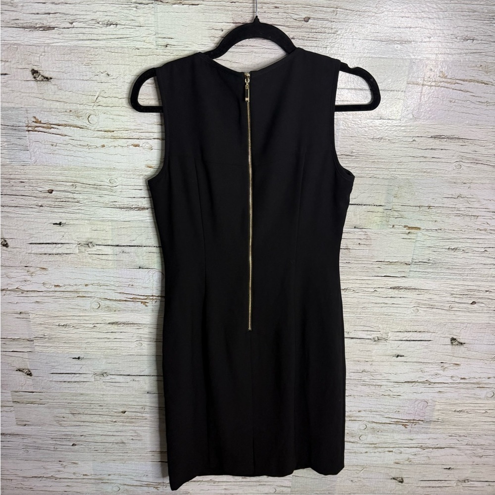 Ivanka Trump Black Midi Dress striped sheer size 4 - Picture 7 of 7